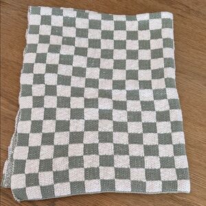 Sage Green and Cream Baby Knit Blanket